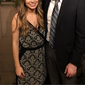 Black/cream printed mini dress